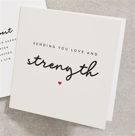 Thinking Of You Card Sending You Love And Strength Card Etsy