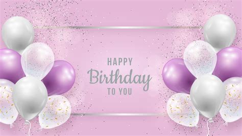 Birthday Flyer With Purple And White Balloons 1249261 Vector Art At