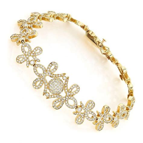 14k Gold Designer Ladies Diamond Bracelet 710ct Diamondbracelets