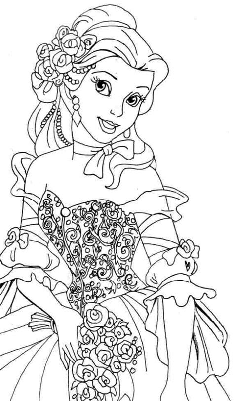 Besides you can color in the drawings of princess online. Get This Belle Coloring Pages Disney Princess for Girls ...