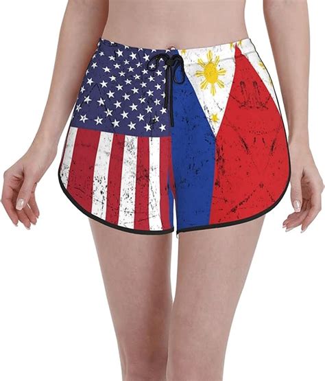Rxccrrxgs American Filipino Flag Woman Sports Fitness Shorts Casual