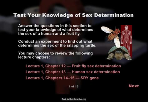 Test Your Knowledge Of Sex Determination Interactive For 9th 12th