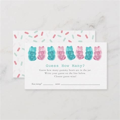 Guess How Many Gummy Bears Baby Shower Game Enclosure Card Zazzle