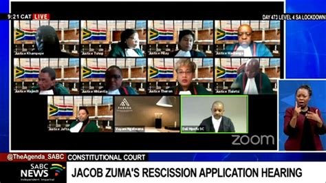 Jacob Zuma Concourt Hears The Former President S Rescission Application Youtube