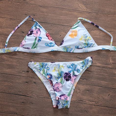 Sexy Women Print Bandage Bikini Set Swimsuit Bathing Beachwear Print
