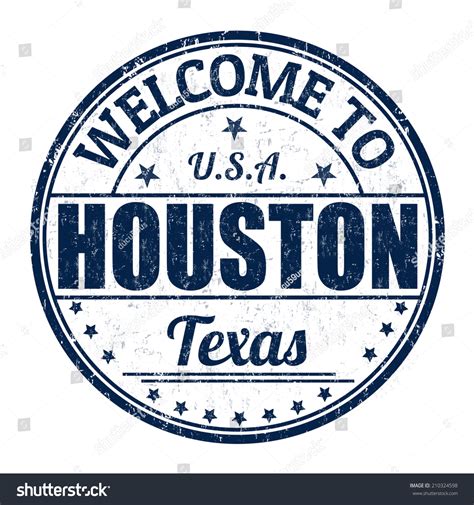 Welcome Houston Grunge Rubber Stamp On Stock Vector Royalty Free