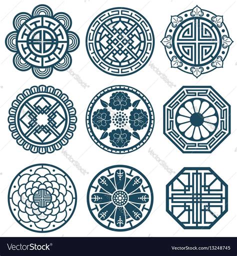 Traditional Korean Symbols Korea Pattern Vector Image On Vectorstock