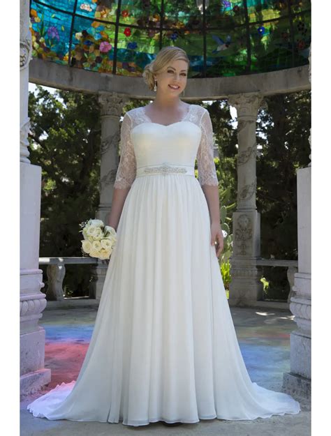 View Lace Wedding Dress With Sleeves Plus Size Background Utorsehatee