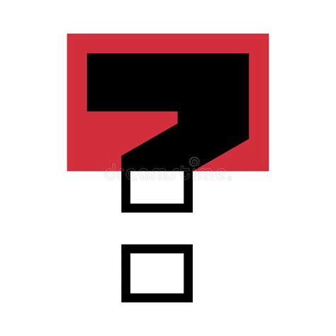 Question Mark Or Interrogation Point With Red Rectangle Geometric Shape