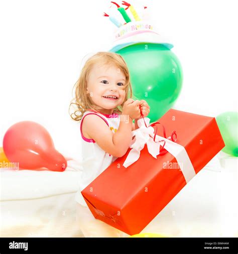 Little Girl Celebrating Second Birthday Stock Photo Alamy