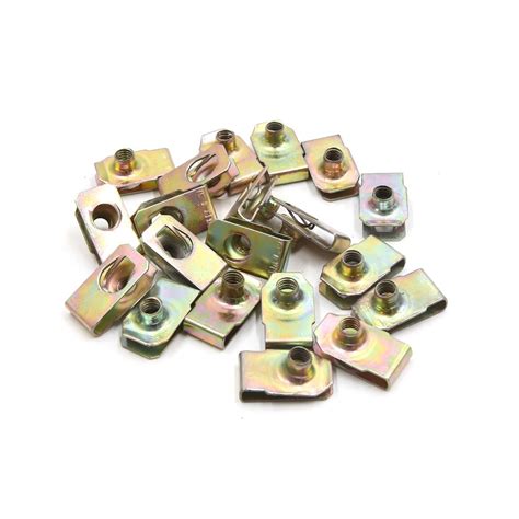 Uxcell 20pcs 5mm Thread Hole Metal Fastener U Type Clips Retainer Rivets For Car Bumper In Nuts
