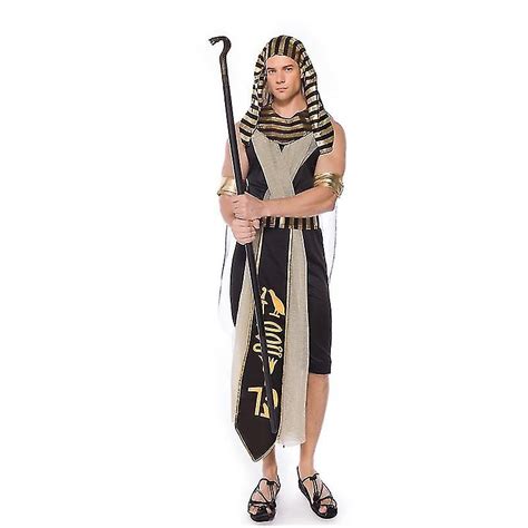 Adult Ancient Egypt Egyptian Pharaoh King Empress Cleopatra Queen Costume Halloween Party