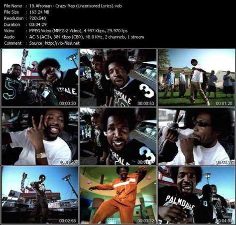 afroman crazy rap uncensored lyrics download music video clip from vob collection etv