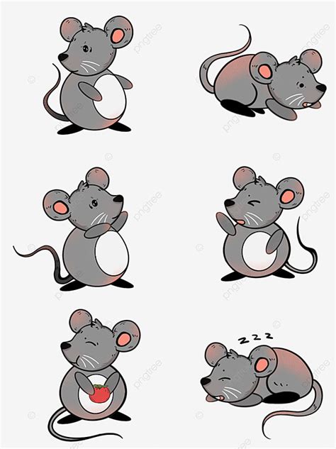 Cute Mouse Cartoon White Transparent Cartoon Cute Mouse Material