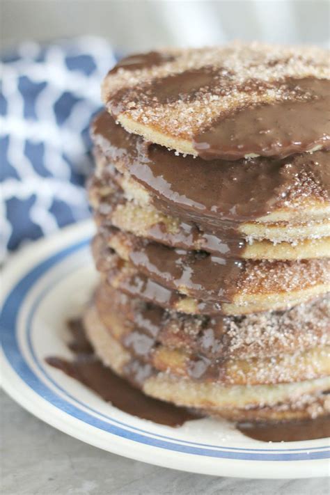 Churro Pancakes Recipe Dessert Toppings Chocolate French Toast