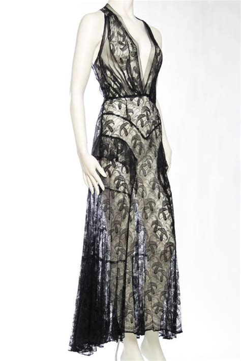 1930s Sheer Silk Lace And Net Gown At 1stdibs
