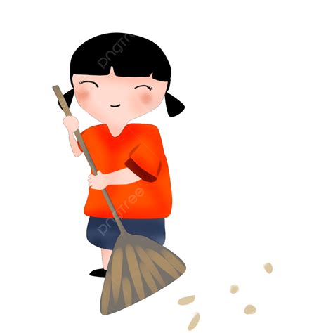 Sweeping Floors Clipart Png Images The Girl Sweeping The Floor Girl