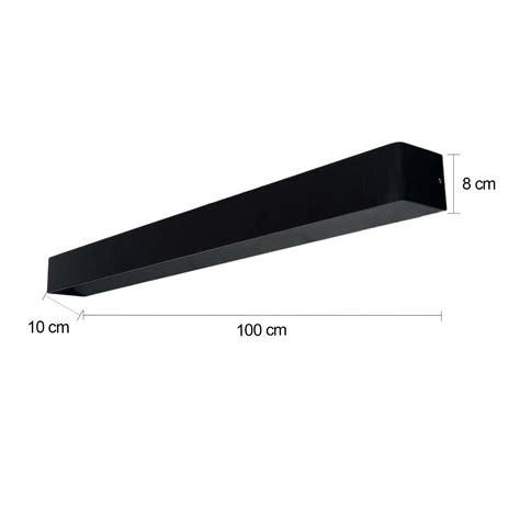 Long 1000mm Led Wall Light With Directional Beam Output Up Down Black