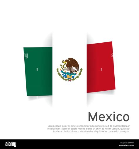 Bandera De México En Estilo De Corte De Papel Fondo Creativo En Colores De Bandera De México