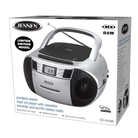 Jensen Cd 545mp3 Top Loading Cdmp3 Amfm Radio Cassette Player And