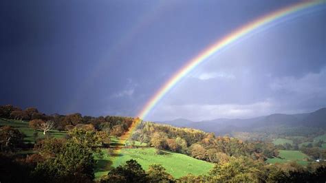 Rainbow Over The Hill Wallpaper Backiee