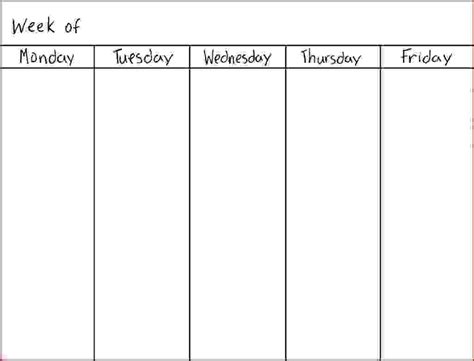 7 Day Week Calendar Template Calendar Inspiration Design