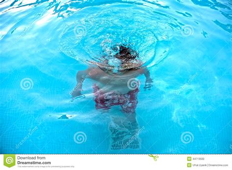 Young Teenage Boy Underwater In Swimming Pool Stock Photo Image Of