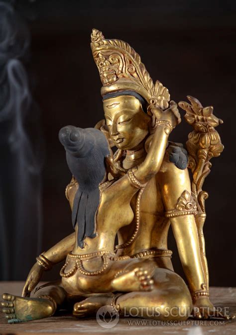 Sold Indra Shakti Yab Yum Gold Plated Statue Hand Made In Nepal 8