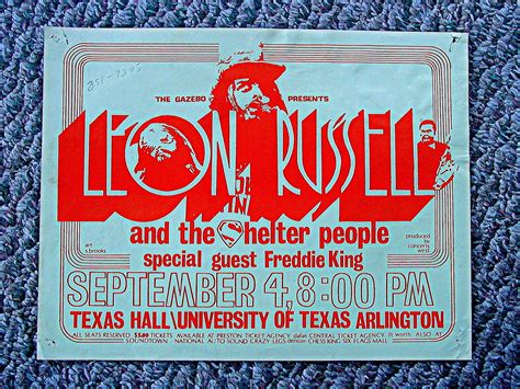 Pin by Gen Bublik on Concert Posters/Music Posters | Leon russell, Band posters, Concert posters