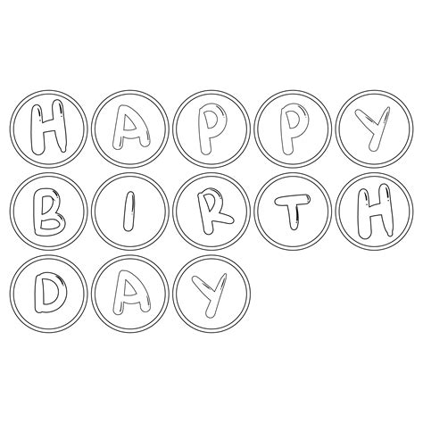 Happy Birthday Bubble Letters Coloring Pages Sketch Coloring Page