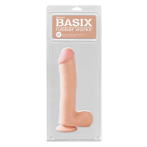 Basix Rubber Works 10 Inches Dong Suction Cup Beige
