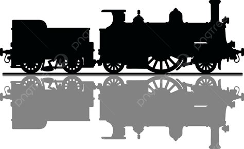 Vintage Steam Locomotive Cartoon Silhouette Locomotive Vector Cartoon