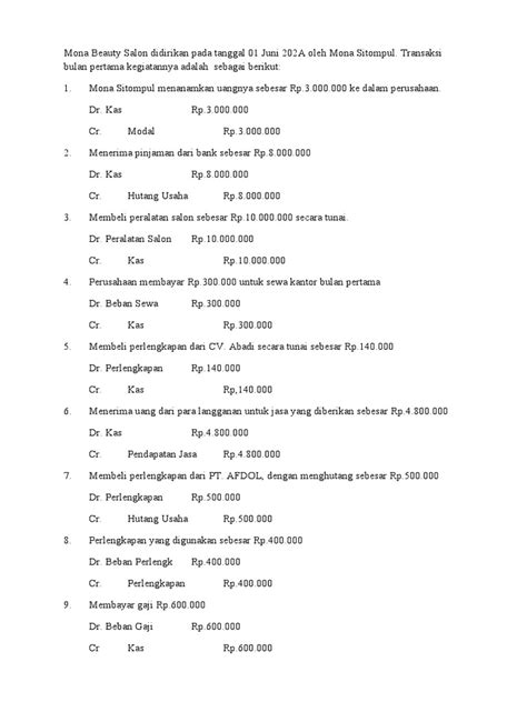 Soal Latihan Akuntansi Dasar Soal 2 Dan Jawaban Pdf