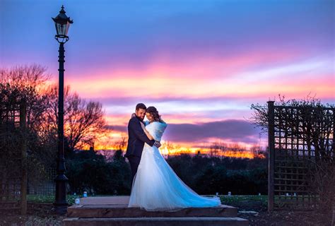 Bride And Groom At Sunset Neal Laver Photography