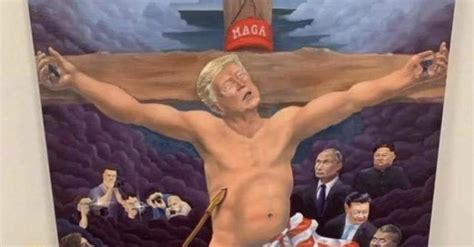 The Most Disgusting And Sacrilegious Painting Of Trump Yet Has Melania