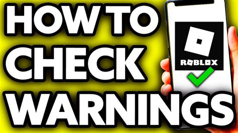 How To Check Roblox Warnings Youtube
