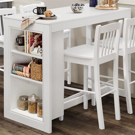 Jofran 816ec 48 Tribeca Counter Height Table 3 Storage Shelves White In