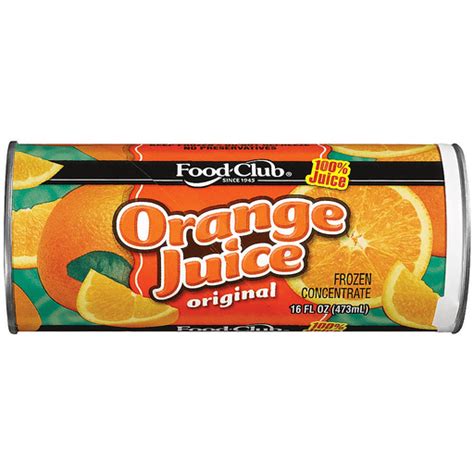 Food Club Orange Original Juice 16 Fl Oz Can Frozen Foods Superlo Foods