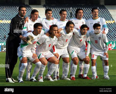 Irans National Soccer Team Pose For Photographers Before Playing