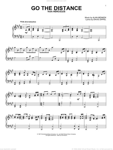 Go The Distance From Hercules Sheet Music For Piano Solo Pdf