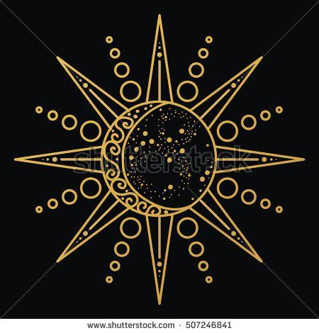 Woman wicca mother earth symbol triple moon logo vector. Sun and moon logo. Astronomical icon. Astrological symbol ...