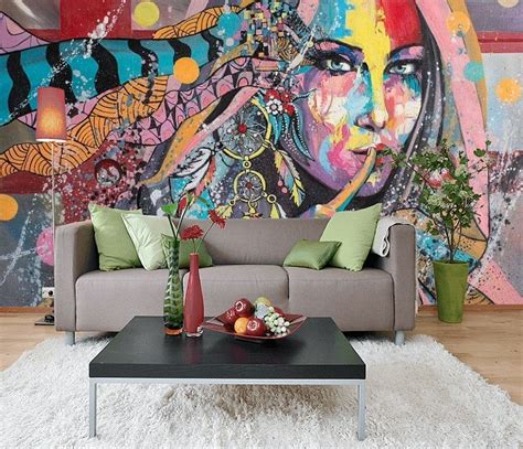 Colorful Graffiti Wallpaper Mural Wall Decal For Game Room Living Room