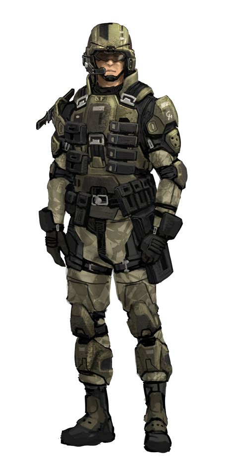 Halo 3 Unsc Marine Concept Art Bungie Free Download Borrow And
