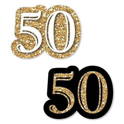 Adult 50th Birthday Gold Diy Shaped Birthday Party Cut Outs 24