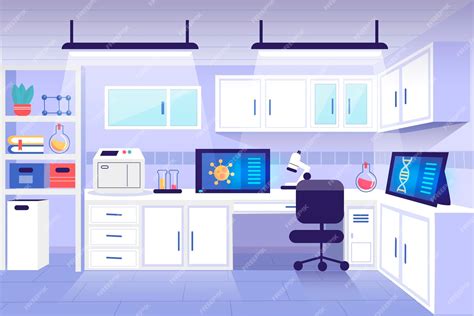 Free Vector Cartoon Laboratory Room Illustration