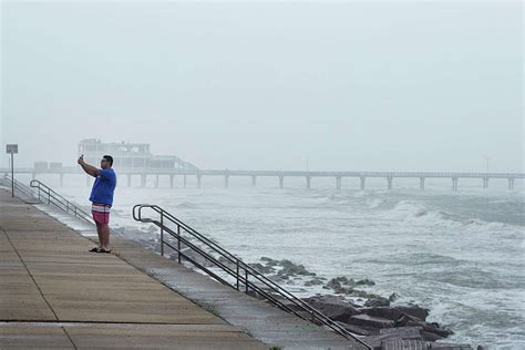 Galveston Surfer Takes Advantage Of Hurricane Harveys Big Waves