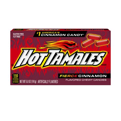 Hot Tamales Fierce Cinnamon Chewy Candy 5 Ounce Theater Box 1 Count