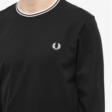 Fred Perry Long Sleeve Twin Tipped T Shirt Black END UK