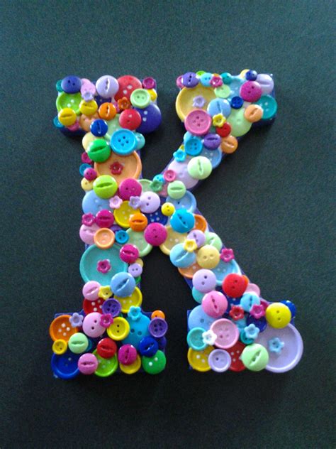 Button Letter For My Daughters Bedroom Crafts Paper Flowers Art