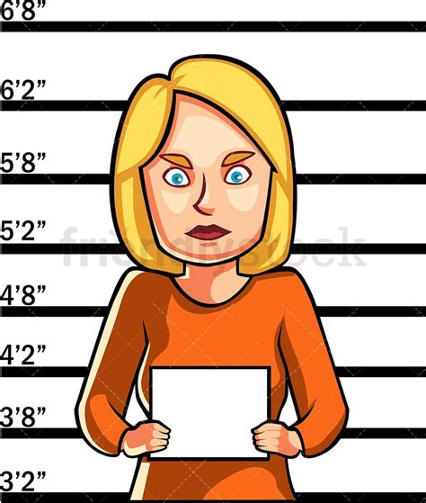 Just Arrested Woman Police Mugshot Cartoon Vector Clipart Friendlystock